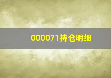 000071持仓明细