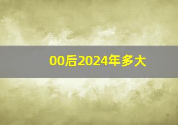 00后2024年多大