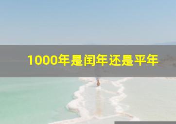 1000年是闰年还是平年