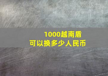 1000越南盾可以换多少人民币