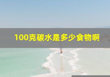 100克碳水是多少食物啊