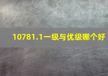 10781.1一级与优级哪个好