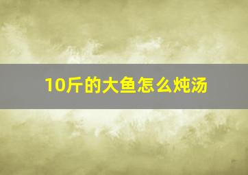 10斤的大鱼怎么炖汤