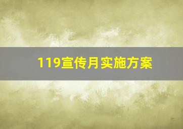 119宣传月实施方案