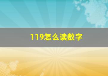 119怎么读数字