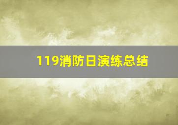 119消防日演练总结