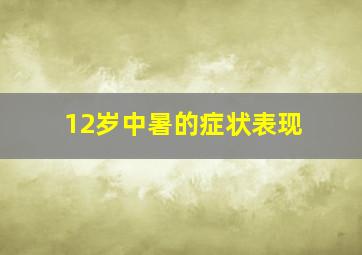 12岁中暑的症状表现