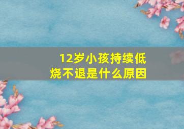 12岁小孩持续低烧不退是什么原因