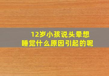 12岁小孩说头晕想睡觉什么原因引起的呢