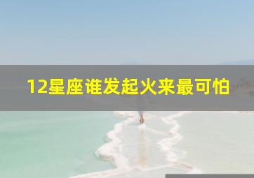 12星座谁发起火来最可怕