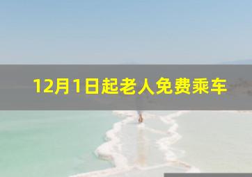 12月1日起老人免费乘车