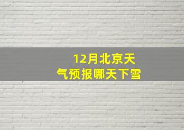 12月北京天气预报哪天下雪