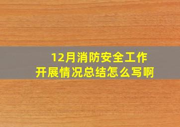 12月消防安全工作开展情况总结怎么写啊