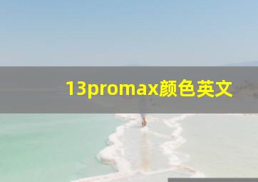 13promax颜色英文