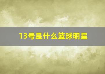 13号是什么篮球明星