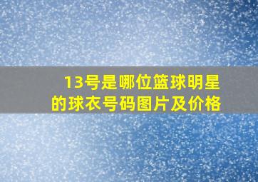 13号是哪位篮球明星的球衣号码图片及价格