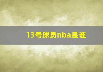 13号球员nba是谁