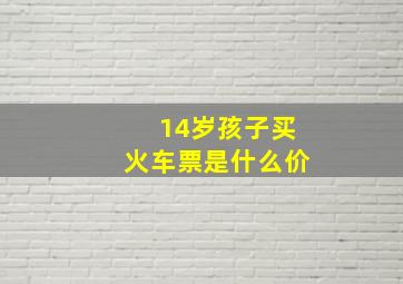 14岁孩子买火车票是什么价