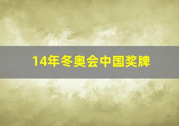 14年冬奥会中国奖牌