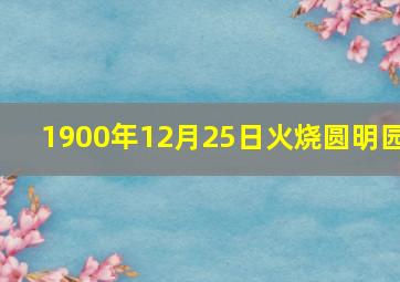 1900年12月25日火烧圆明园