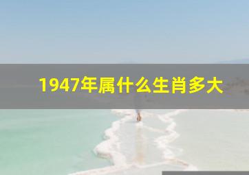 1947年属什么生肖多大