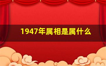 1947年属相是属什么