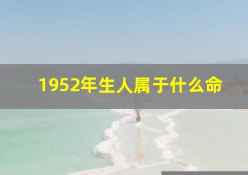 1952年生人属于什么命