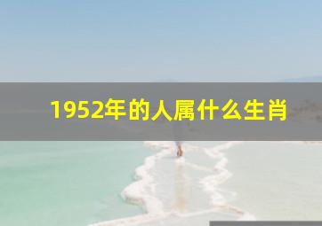 1952年的人属什么生肖