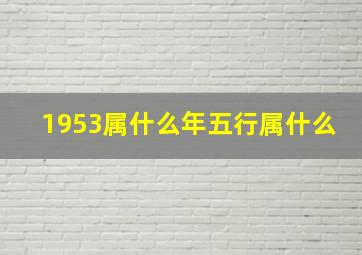 1953属什么年五行属什么