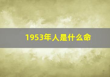 1953年人是什么命