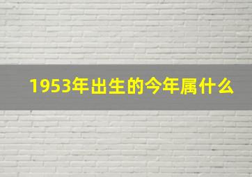 1953年出生的今年属什么