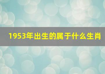 1953年出生的属于什么生肖