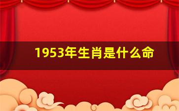 1953年生肖是什么命