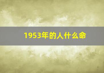 1953年的人什么命