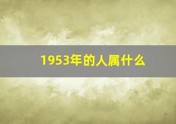 1953年的人属什么