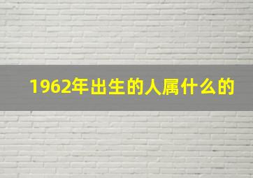 1962年出生的人属什么的