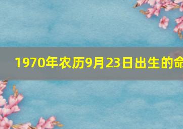 1970年农历9月23日出生的命