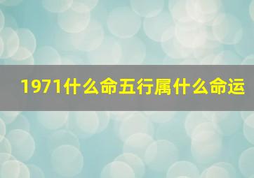 1971什么命五行属什么命运