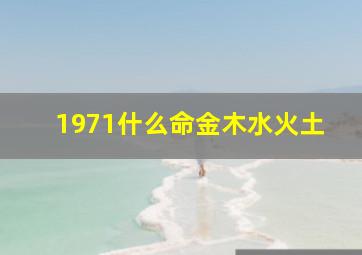 1971什么命金木水火土