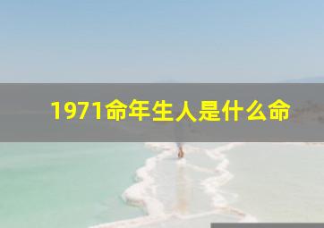 1971命年生人是什么命