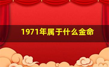 1971年属于什么金命