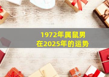 1972年属鼠男在2025年的运势