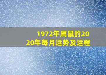 1972年属鼠的2020年每月运势及运程