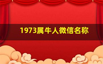 1973属牛人微信名称