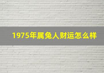 1975年属兔人财运怎么样