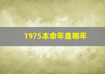 1975本命年是哪年