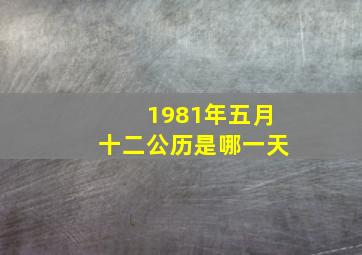 1981年五月十二公历是哪一天