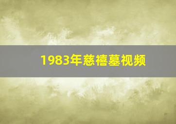 1983年慈禧墓视频