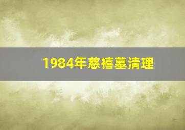 1984年慈禧墓清理