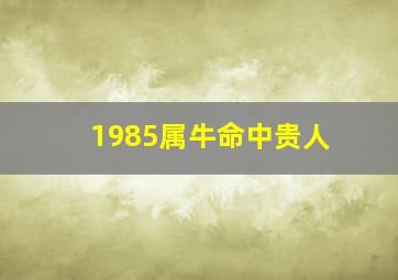 1985属牛命中贵人